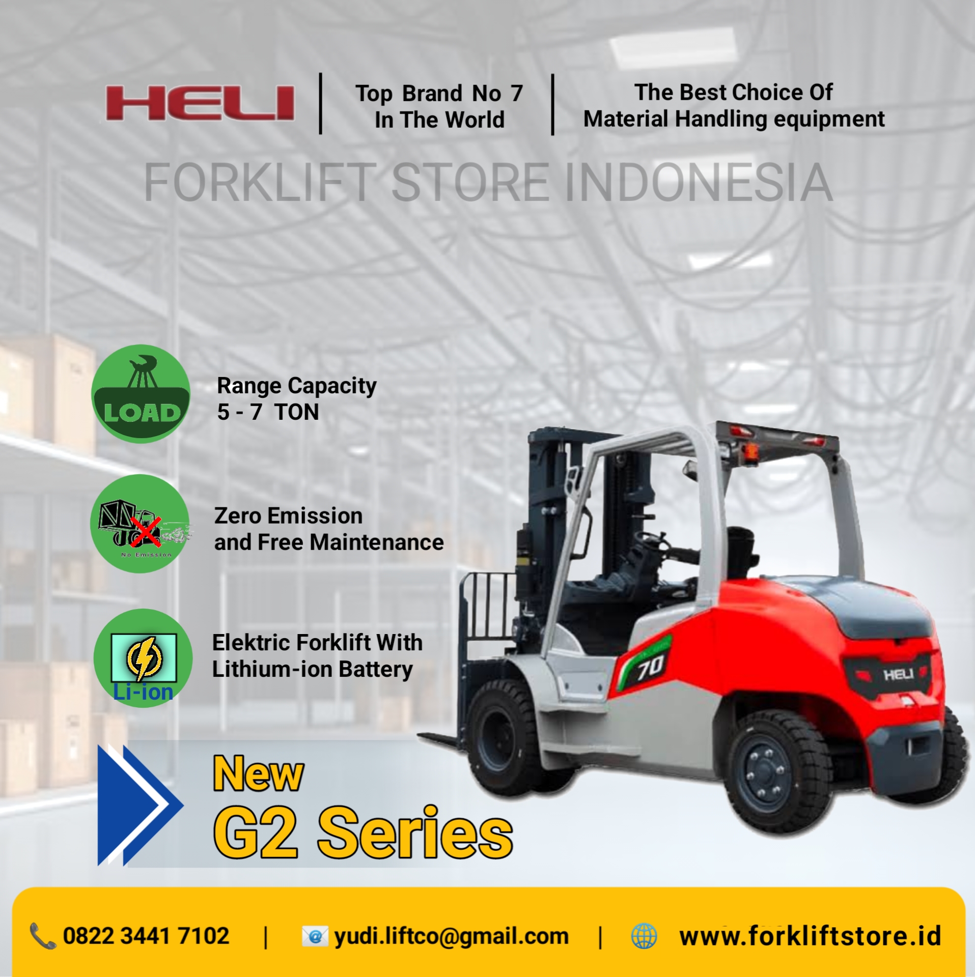 FORKLIFT 5-7 TON LITHIUM