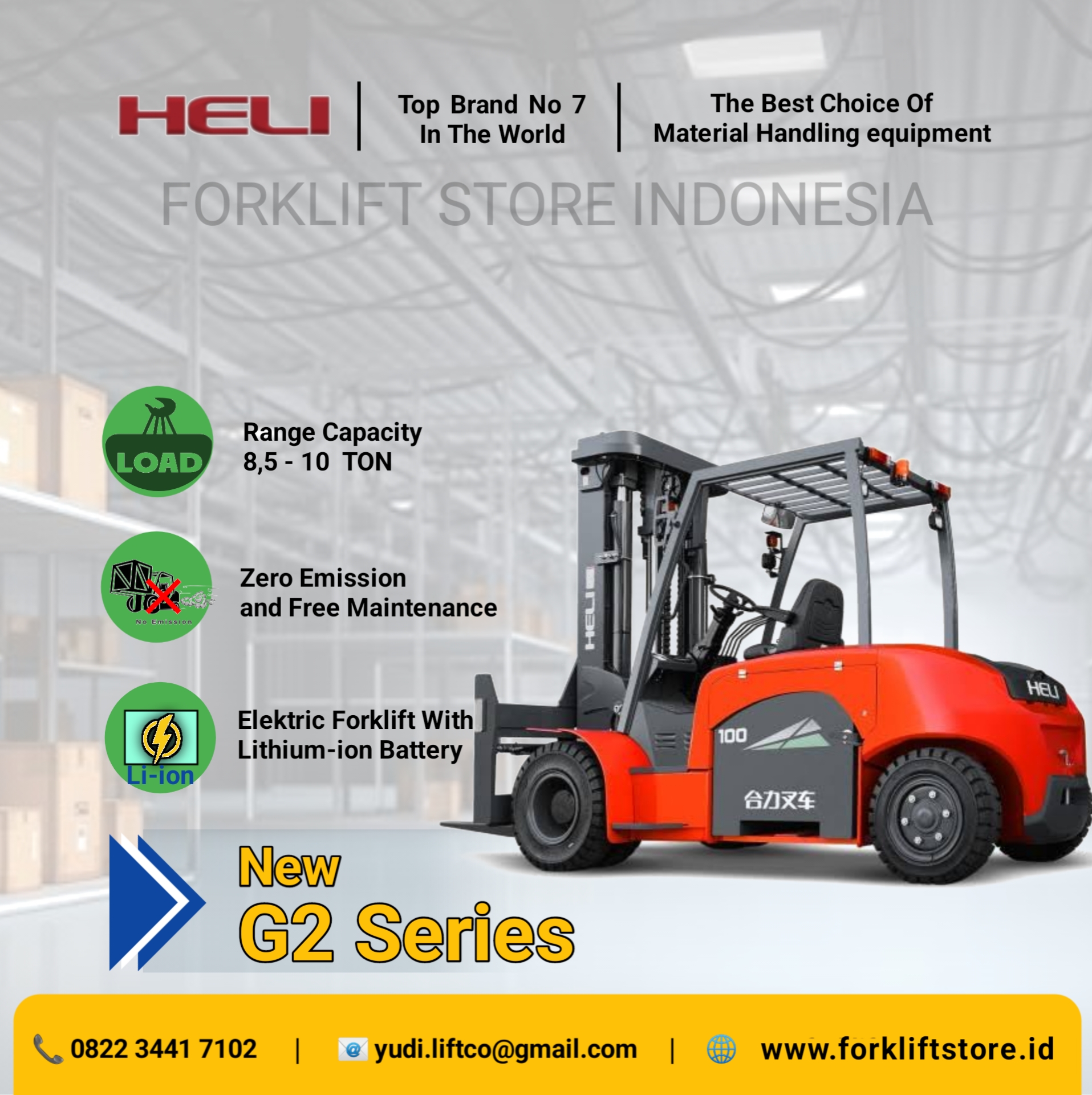 FORKLIFT ELEKTRIC 8,5-10 TON LITHIUM