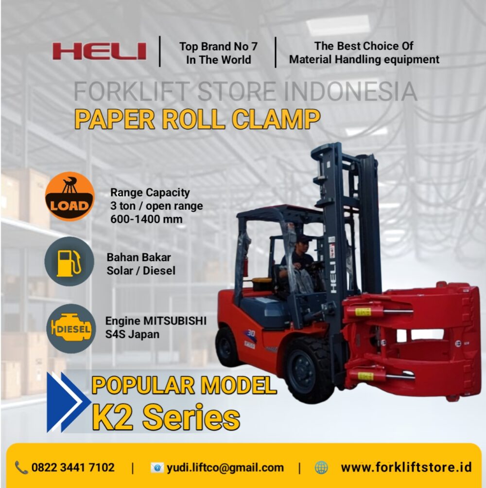 jual forklift paper roll clamp surabaya