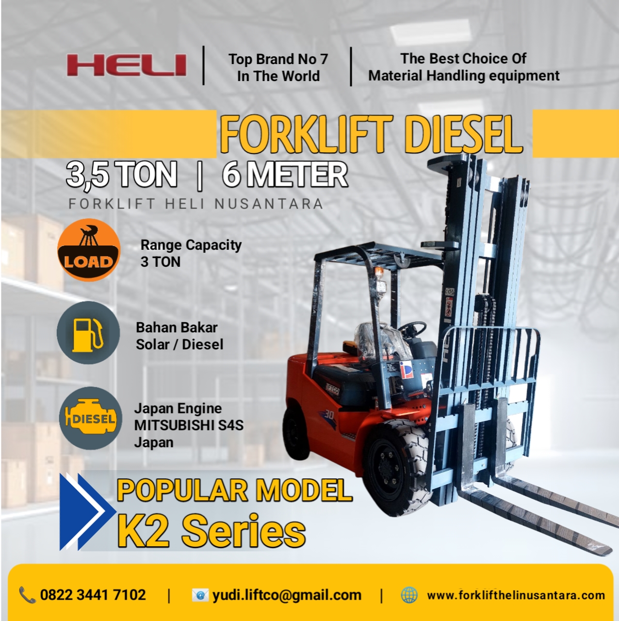 jual forklift 3,5 ton jambi