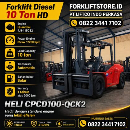 forklift 10 ton heli quanchai