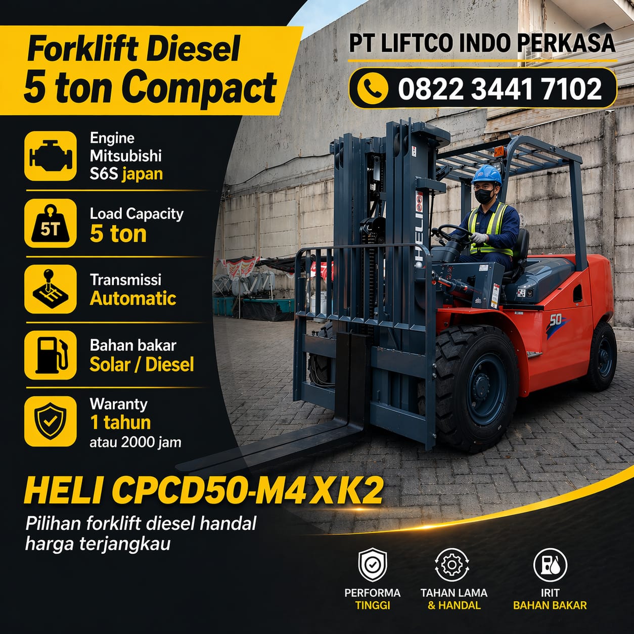 jual forklift heli 5 ton